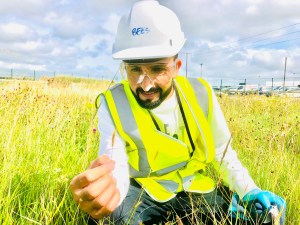 Ijlal Haidar looking at meadow barley